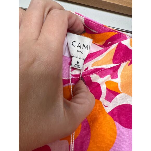 NWT Cami NYC Ruffle Hem Linen Mika Mini Skirt Retro Floral Women's Size: 8 - Picture 4 of 6